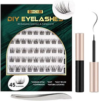 Individual Lashes 45 Clusters Lashes C Curl DIY Eyelash Extension Kit at Home for Make-up Beginner False Eyelashes with Eyelash Glue Tweezers 10/12/14/15/16mm Easy to Use - Natural Style
