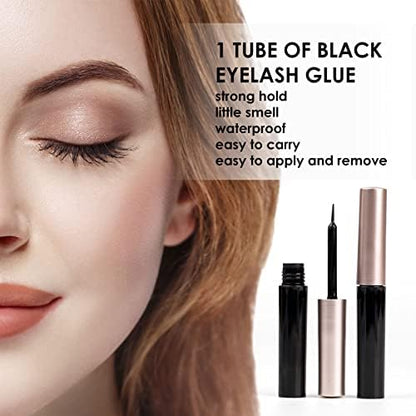 Individual Lashes 45 Clusters Lashes C Curl DIY Eyelash Extension Kit at Home for Make-up Beginner False Eyelashes with Eyelash Glue Tweezers 10/12/14/15/16mm Easy to Use - Natural Style