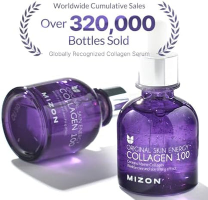 [MIZON] COLLAGEN 100 (30ml) Korean Skincare - Marine collagen serum - Intensive anti-aging treatment - Reduces wrinkles & fine lines - Hydration & Elasticity