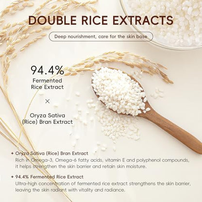 LAIKOU Skincare Set, 7PCS Korean Rice Face Care Kit with Fermented Rice, For Soft, Smooth & Radiant Skin, Christmas Birthday Gifts for Women Teenage Girls Mom Friend, Travel Sized TSA-friendly