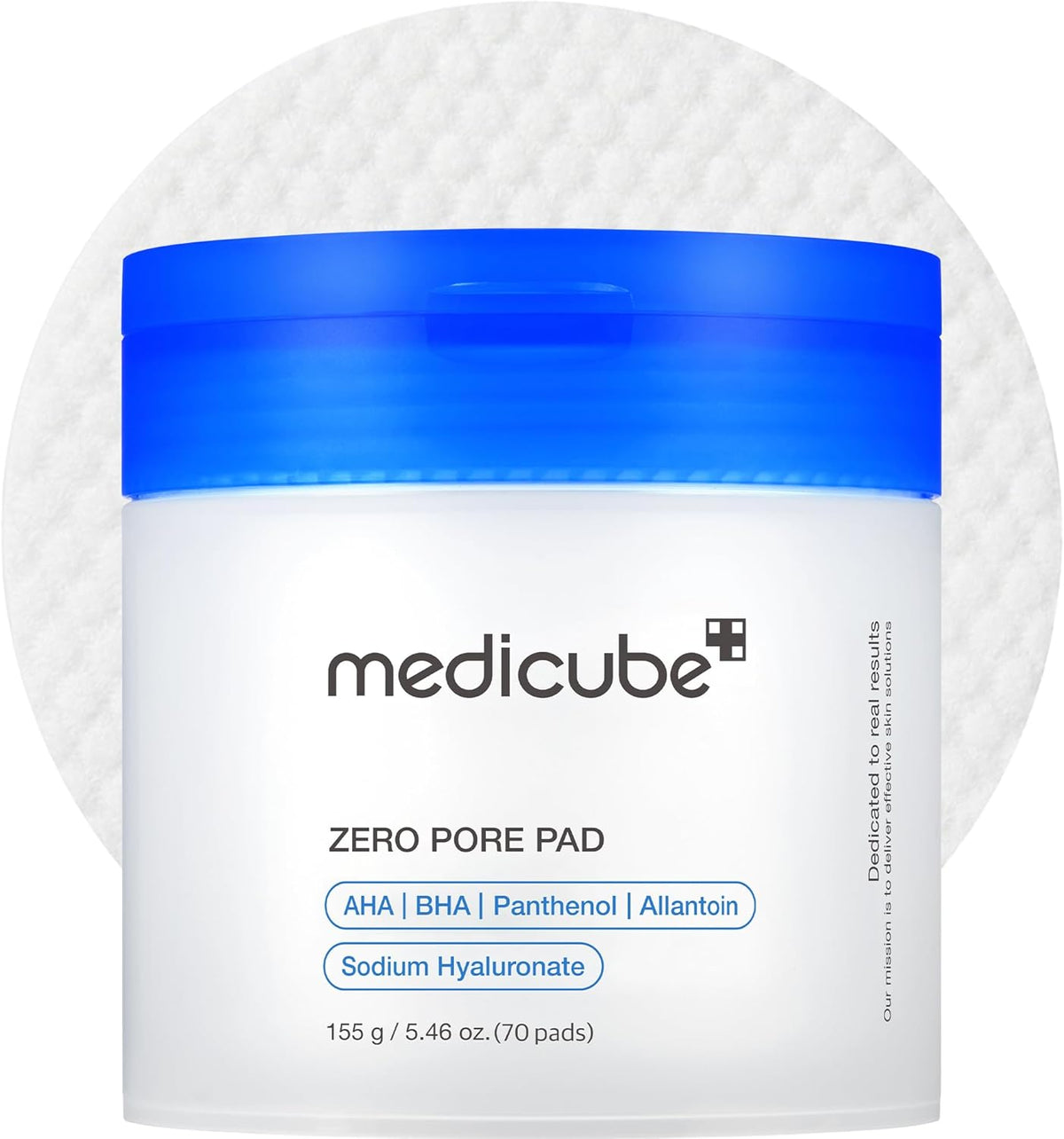 medicube Toner Pads Zero Pore Pad 2.0 | Dual-Textured Facial Pad for Exfoliation and Pore Care with 4.5% AHA Lactic Acid, 0.45% BHA Salicylic Acid | Ideal for All, Korean Skin Care, 70 Pads (1 Pack)