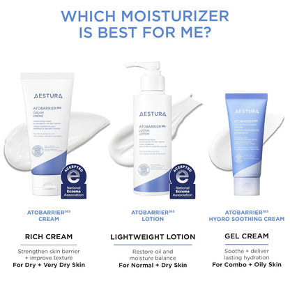 AESTURA ATOBARRIER365 Cream with Ceramides, Korean Face Moisturizer for Barrier Repair | 120H lasting Hydration, Ceramide Capsules, Dry & Sensitive Skin, Non-comedogenic, 80 mL / 2.70 fl.oz.