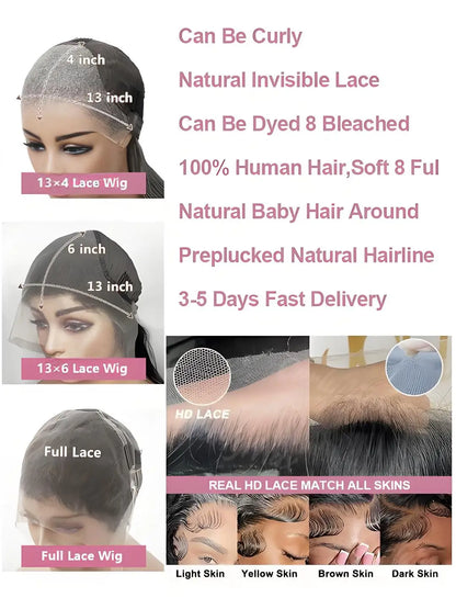 Body Wave Lace Front Wigs Human Hair 250 Density 13x6 13x4 Hd Transparent Lace Frontal Wigs For Women Pre Plucked With Baby Hair